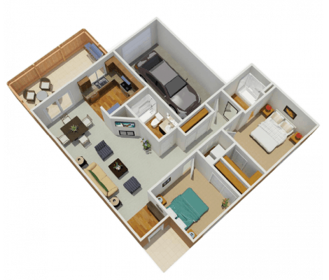 two bedroom floor plan